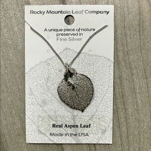 Rocky Mountain Leaf Company Silver Aspen Leaf Pendant